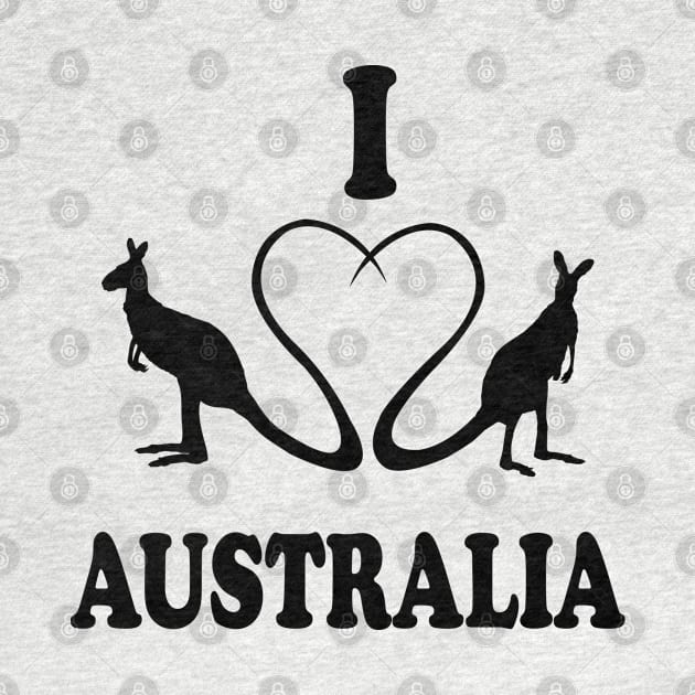 I love Australia Kangaroo Down Under Gift by MrTeee